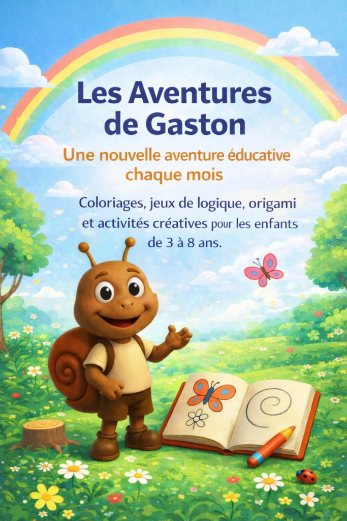 Les Aventures de Gaston – Cahier d’activités éducatif pour enfants de 3 à 8 ans